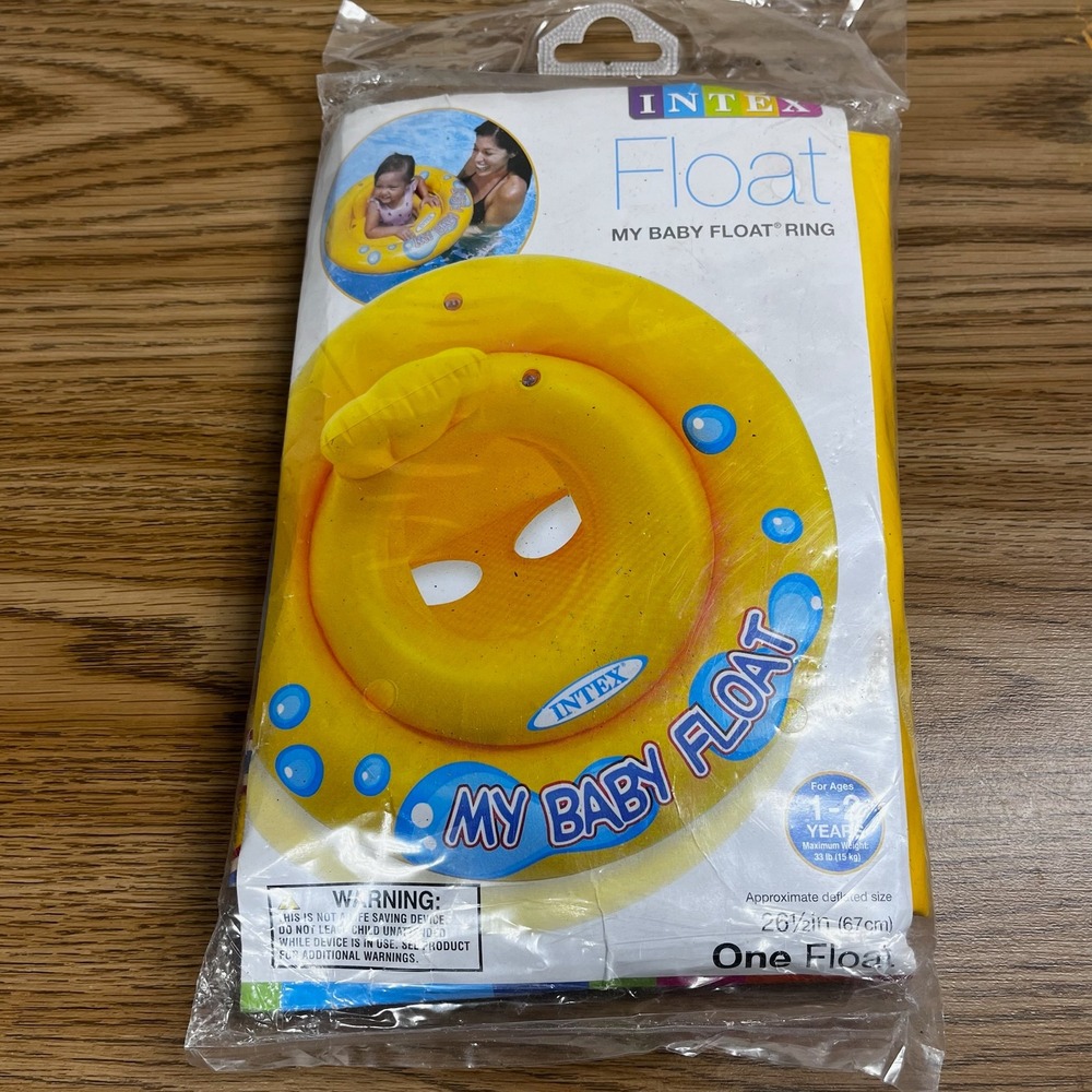 Intex Baby Float Ring Yellow Vinyl 26.5in 1-2 Years 59574EP Inflatable Pool Toy